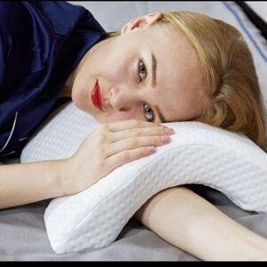 White Ergonomic Back Neck Office Travel Memory Foam Pillow w/ Gifts